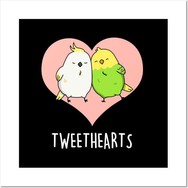 Tweethearts Cute Sweetheart Bird Pun Wall Art by punnybone